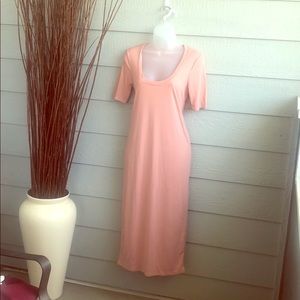 Tavik dusty rose casual ribbed midi dress